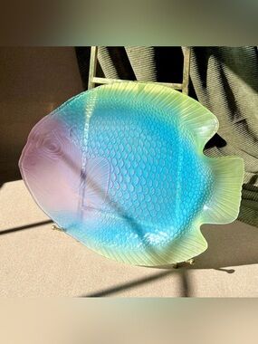 1970s Arcoroc France Rare 15" Colored Glass Fish Plate – MCM Tableware